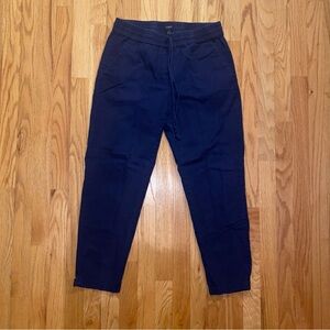 J. Crew Navy Blue Drawstring Jogger linen-cotton blend size 4
